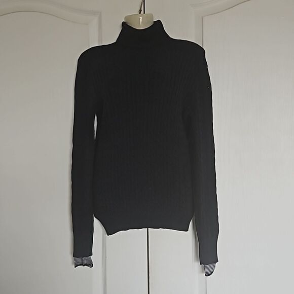 Nautica Women's Turtle Neck Cotton Sweater XS Navy Blue - Picture 1 of 16